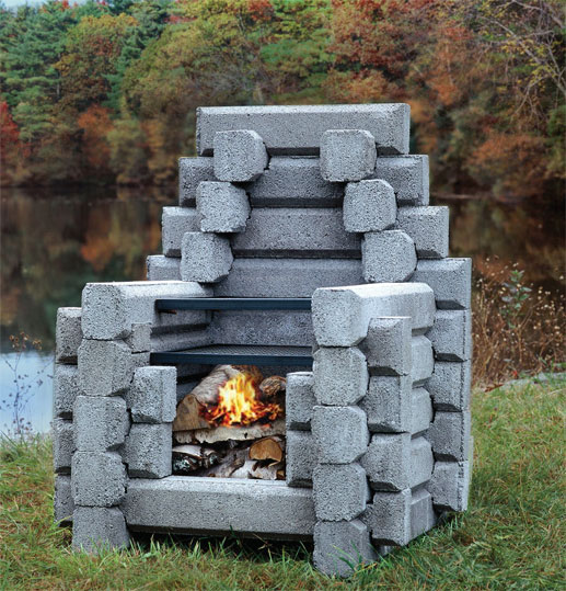Alfa Img Showing Cement Outdoor Fireplace
